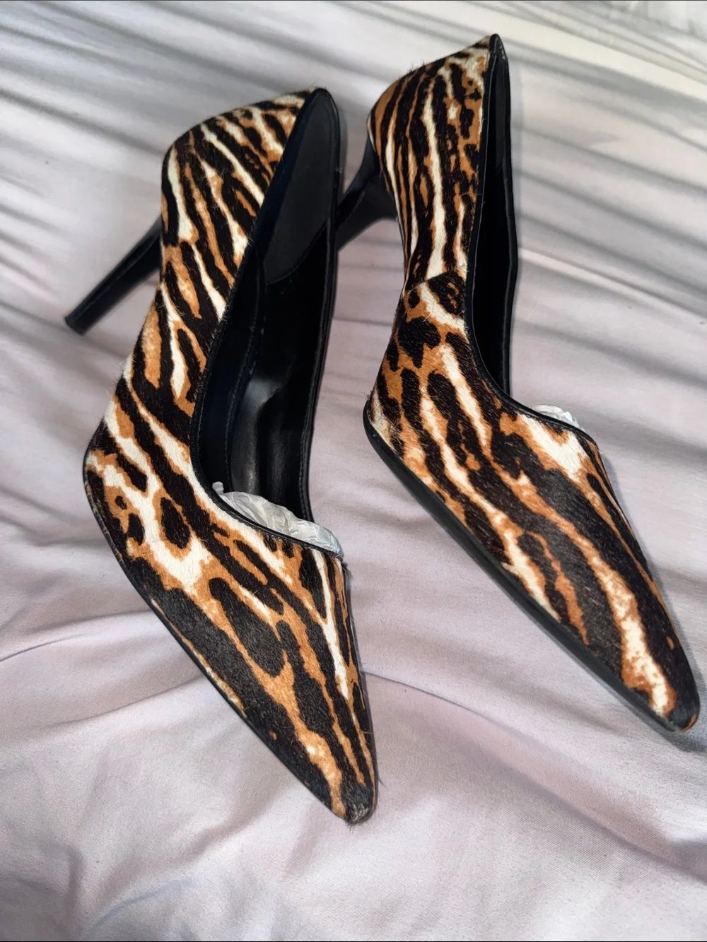 Michael Kors Calfhair Dorothy Pointed-Toe Animal Print Flex Pump Dark Camel